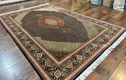 Persian Tabriz Rug 7x10 Hand Knotted Wool Vintage Carpet Collection