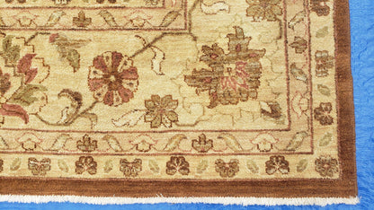 Indo Persian Rug Mahal Sultanabad Handmade Wool Area Rug 10x14 Burnt Orange Beige