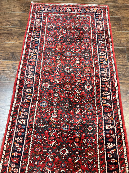 Persian Runner Rug 17ft Handmade Red Wool Hallway Carpet Antique Hamadan Dargazine