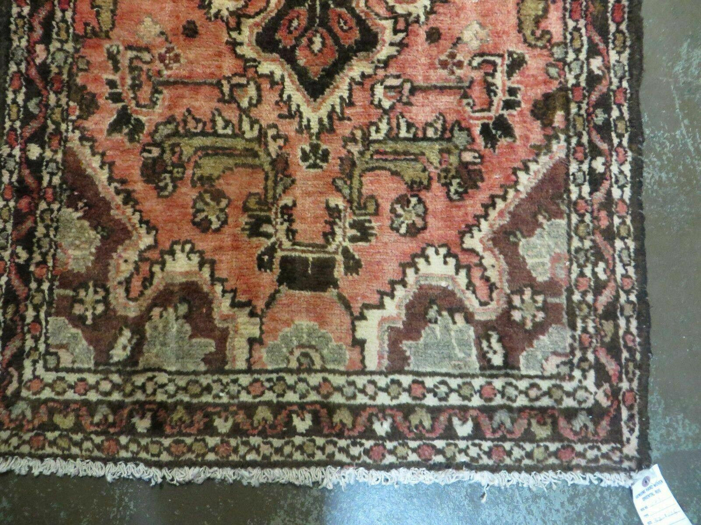 Persian Runner Rug Vintage Red Hand Made 3.8 x 10 Ft Allover Pattern