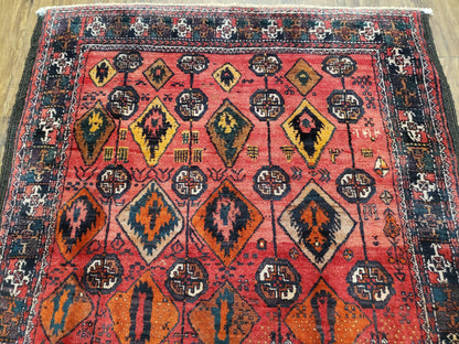 Baluch Afghan Turkoman Tribal Wool Rug Handmade With Organic Dyes 8x4 Carpet