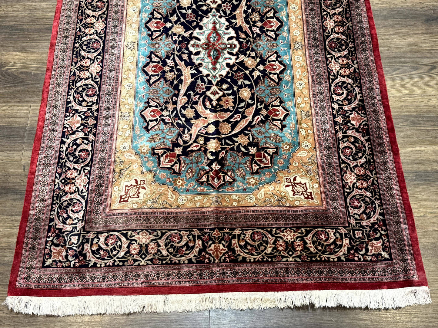 Persian Qum Silk Rug 3x5 Extremely Fine 780 KPSI Signed And Rare