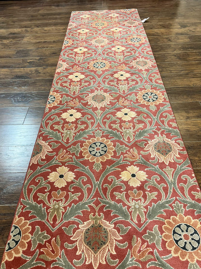 Runner Rug Floral Wool 3 x 14.7 Contemporary Power Loomed Hallway Rug