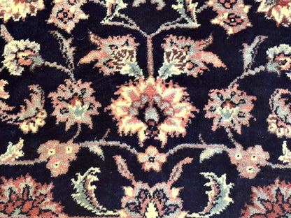 Sino Persian Rug 4x6 Navy Blue Cream Floral Oriental Carpet Handmade Wool