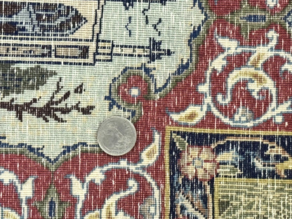 Persian Isfahan Pictorial Rug Hand Knotted 3.6x5.7 Wool Silk Highlights Signed By Masterweaver Handmade