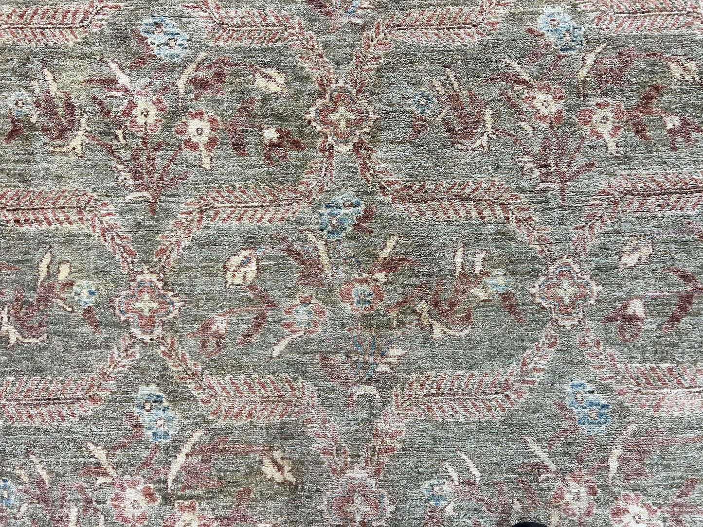 Peshawar Rug 9x12 Hand Knotted Handmade Wool Carpet Floral Light Green Modern