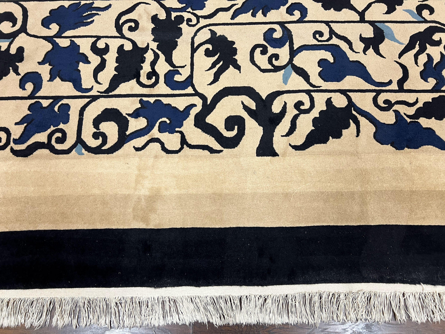 Antique Chinese Peking Rug 10x14 Handmade Wool Art Deco Carpet