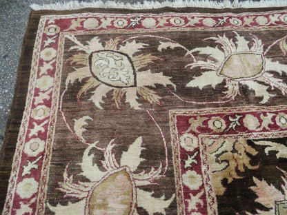 Vintage Peshawar Oushak Wool Rug 13x16 Handmade Floral Pattern Antique Washed