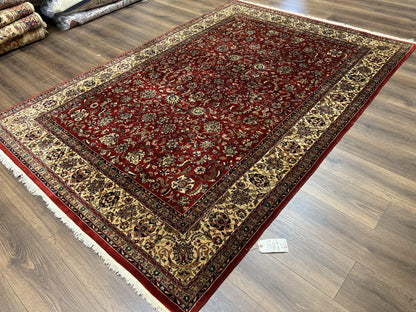 Vintage Indo Persian Rug 6x9 Hand Knotted Wool Oriental Carpet Floral Design