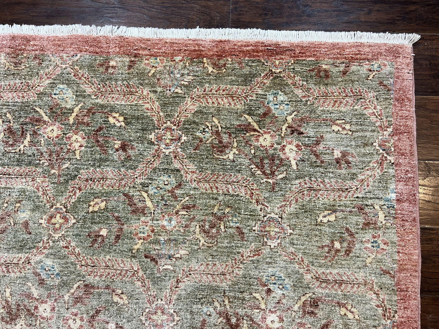 Peshawar Rug 9x12 Hand Knotted Handmade Wool Carpet Floral Light Green Modern