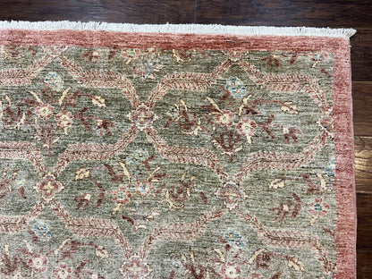 Peshawar Rug 9x12 Hand Knotted Handmade Wool Carpet Floral Light Green Modern