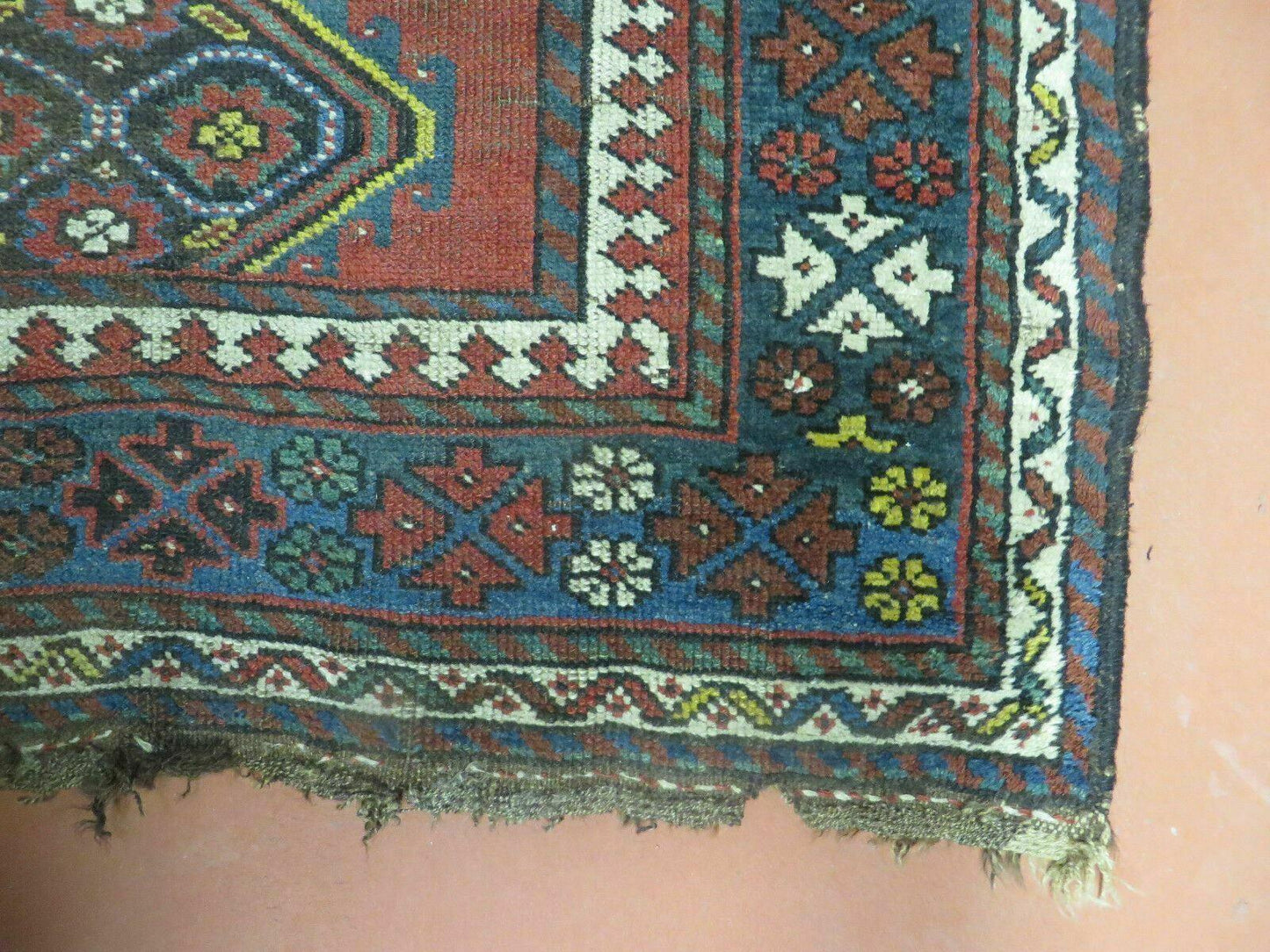 Antique 1920s Caucasian Karabagh Rug Ganjeh Talesh Wool Hand Woven 3 By 6 Feet