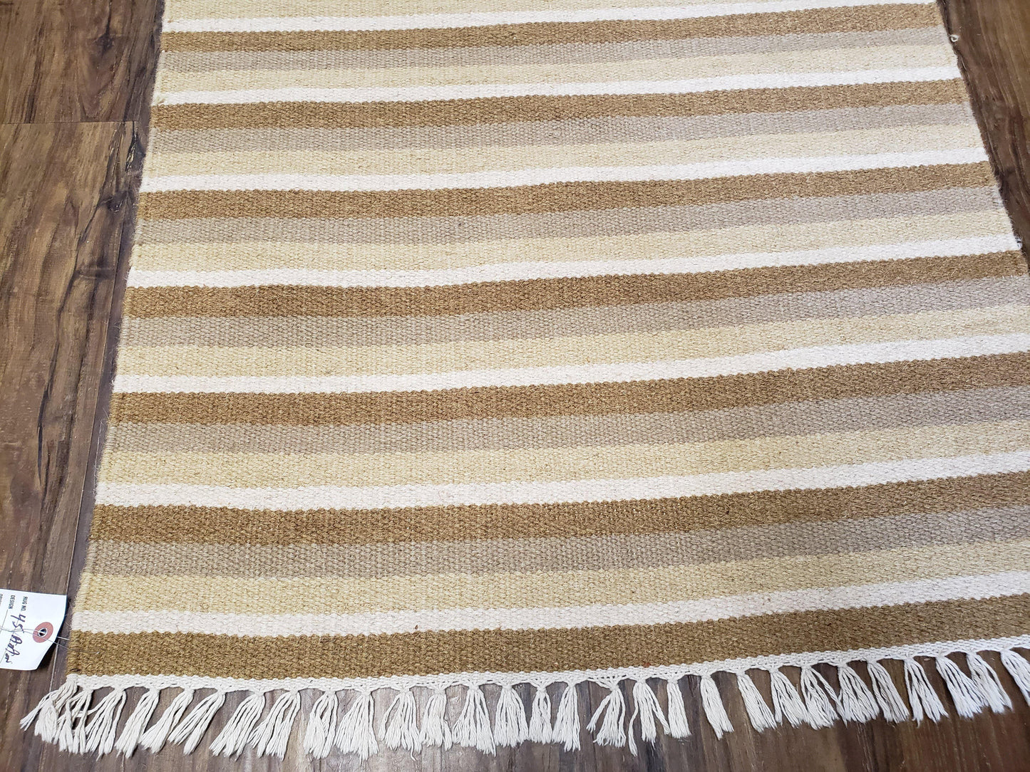 Striped Runner Rug Handmade Wool Indian Runner For Hallways 15 Ft Flatweave Farmhouse Decor