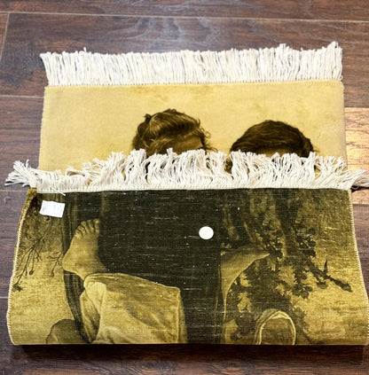 Persian Pictorial Rug 2x3 Tabriz Hand Knotted