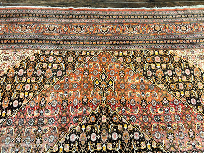 Rare Antique Persian Tabriz Rug 9x12 Handmade Wool Red Herati Pattern