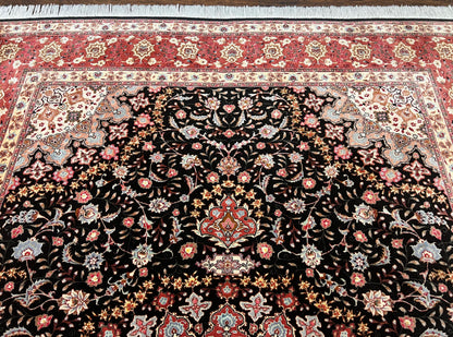 Black Tabriz rug
