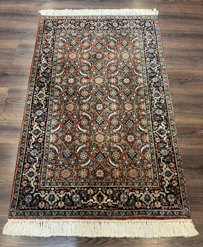 Indo Persian Bijar Rug 3x5 Red Navy Wool