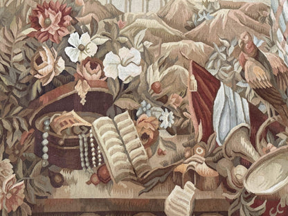 Aubusson Tapestry Wool French Handmade Vintage Wall Hanging 5x7