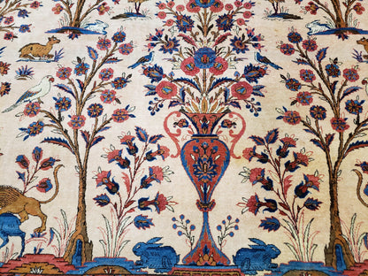Antique Persian Kashan Tree of Life Rug 10x13 Wool Carpet