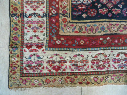 Antique Turkish Anatolian Wool Runner Rug 4x11 Handmade Kalegy