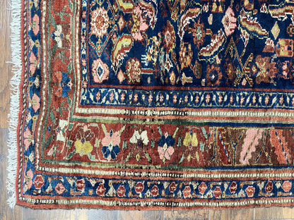 Caucasian Kalegy Rug 6x11 Hand Knotted Wool Runner Navy Blue Tribal Antique Carpet