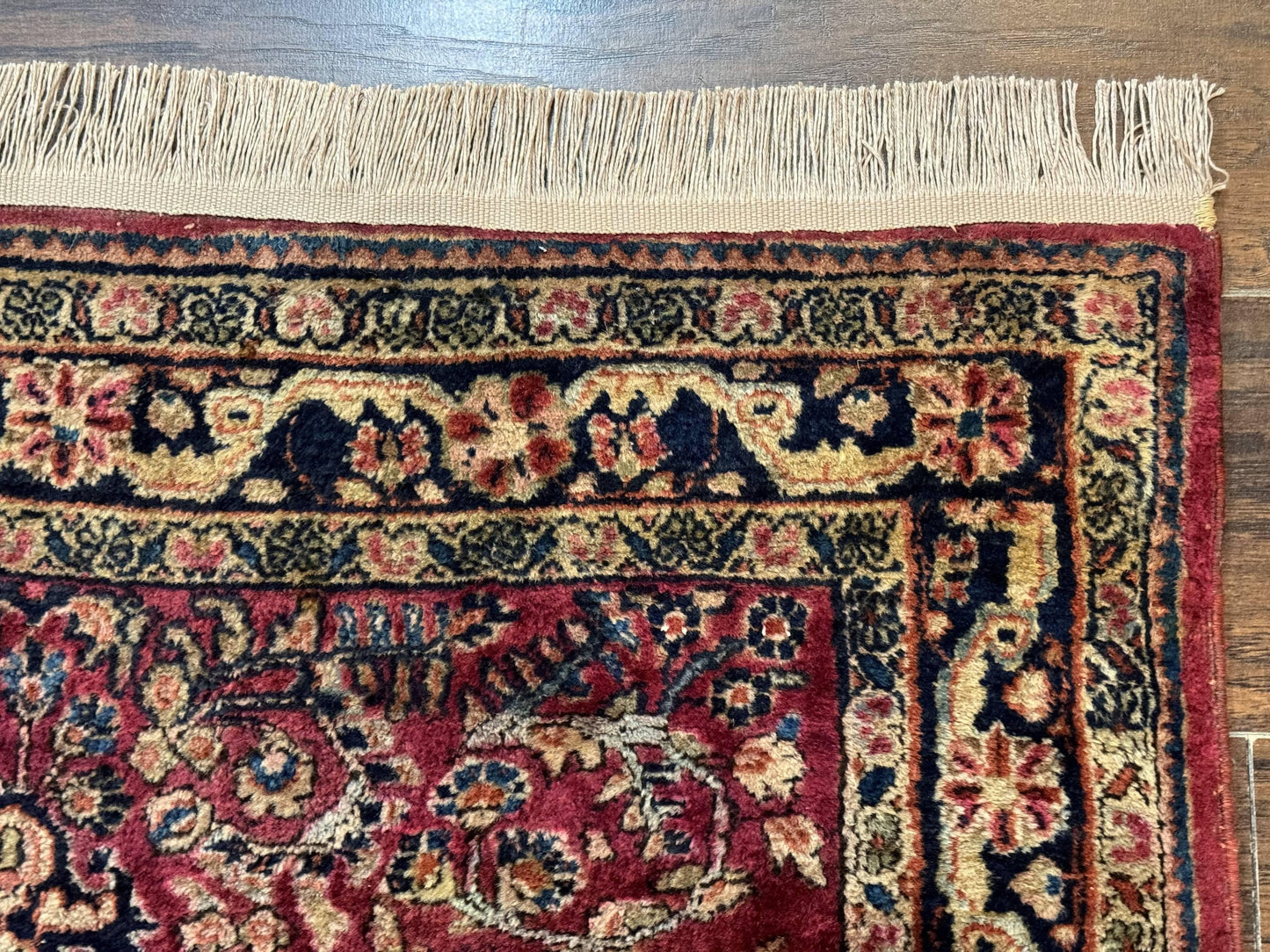 Persian Sarouk Rug 3x5 Antique Carpet With Medallion Field