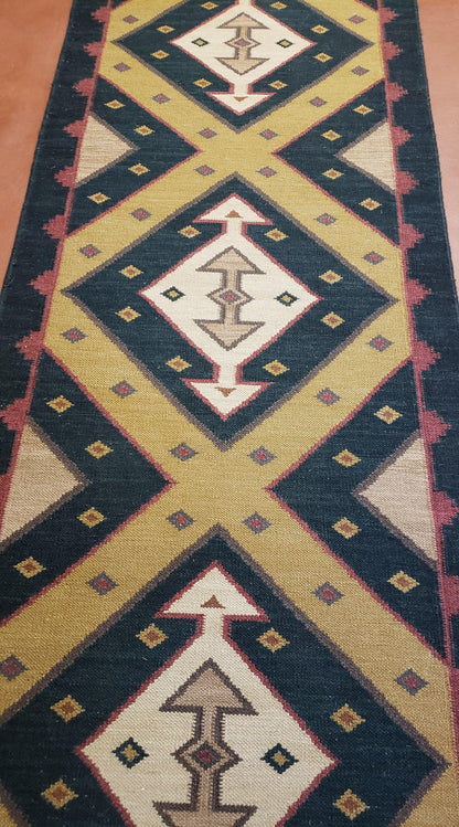 Kilim Runner Rug Vintage Hand Knotted Wool