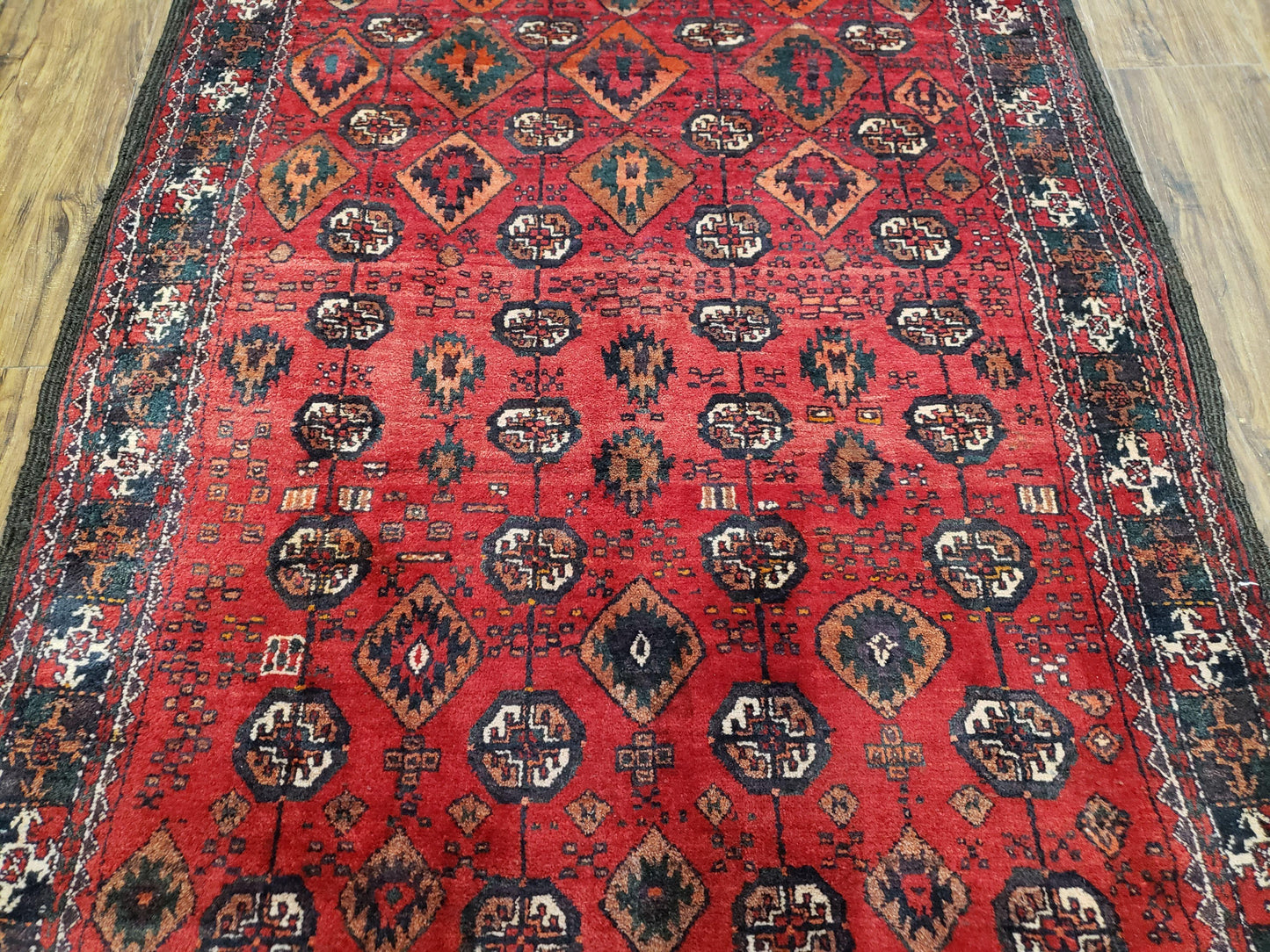 Baluch Afghan Turkoman Tribal Wool Rug Handmade With Organic Dyes 8x4 Carpet