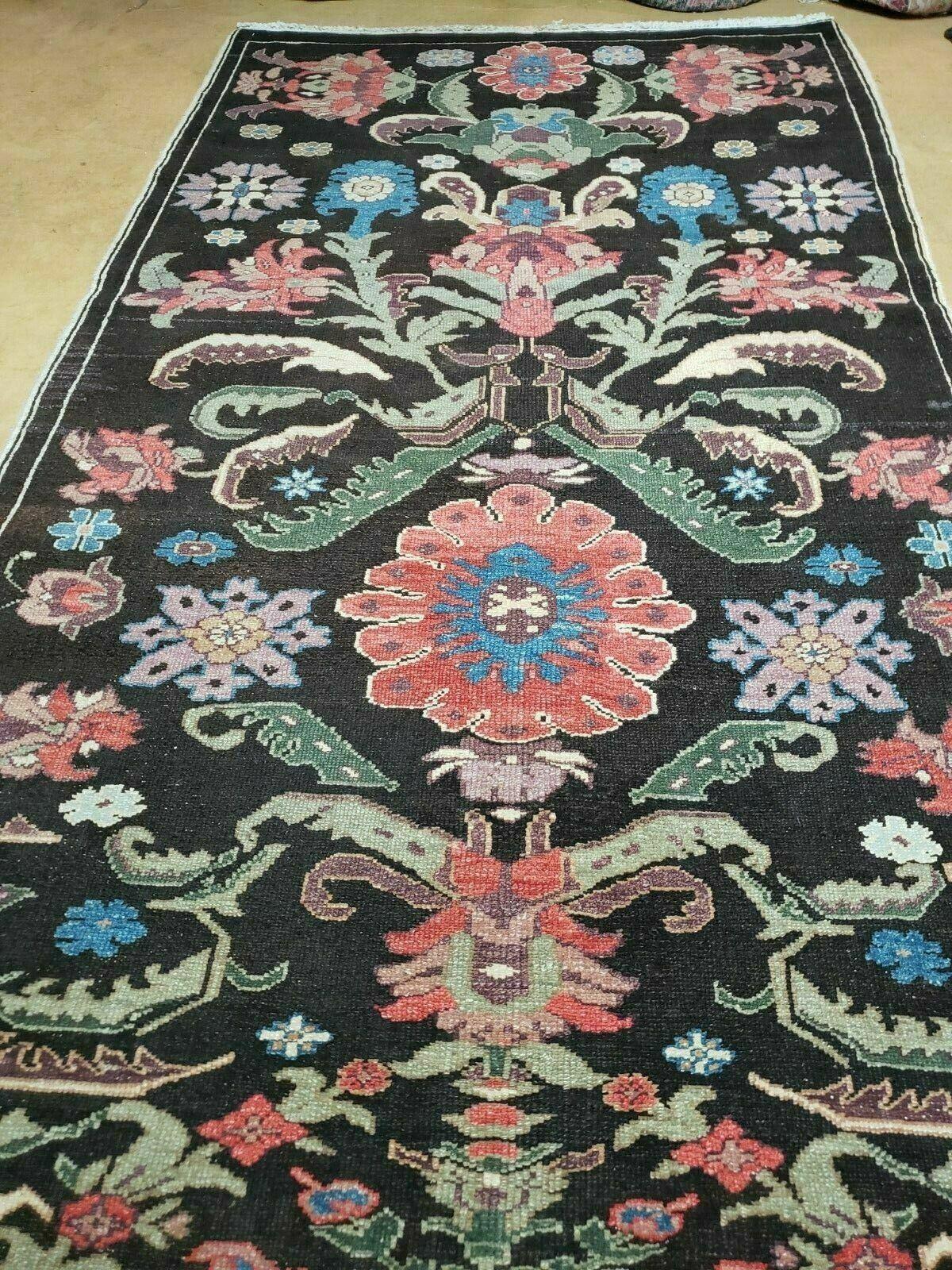Antique Karabagh Caucasian Rug Handmade Wool Carpet Organic Dye 4 Ft 5 In By 16 Ft 1 In