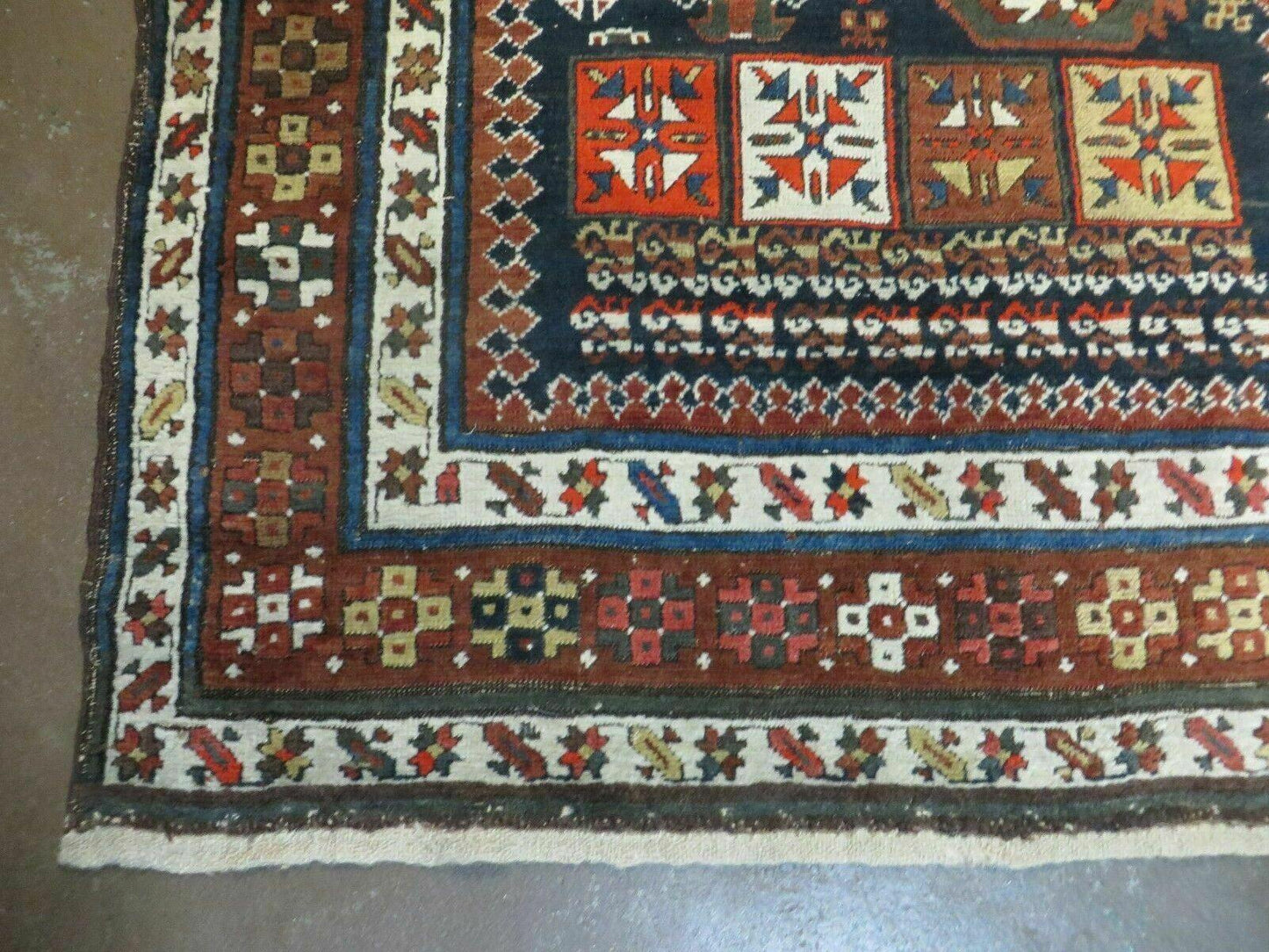Antique Handmade Caucasian Wool Rug 3 Ft 7 In By 13 Ft 10 In Natural Dyes