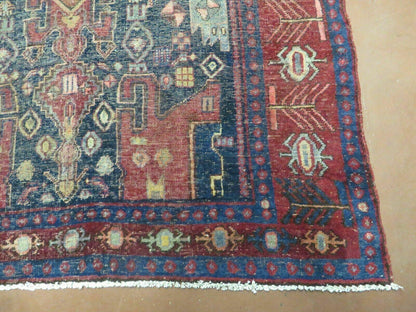 Antique Handmade Floral Tribal Oriental Turkish Wool Rug 4 Ft By 10 Ft