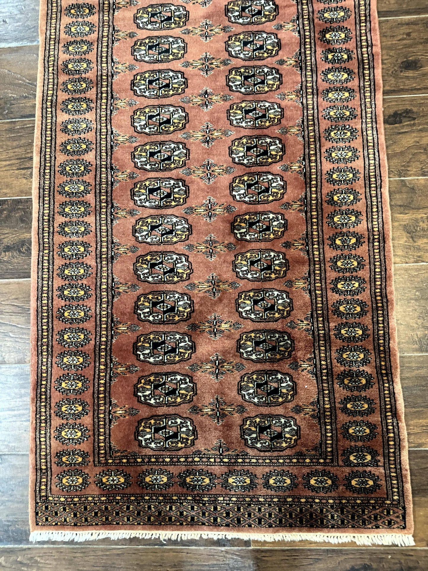 Turkoman Bokhara Runner Rug 2.8 x 12 Handwoven Wool Oriental Hallway Rug