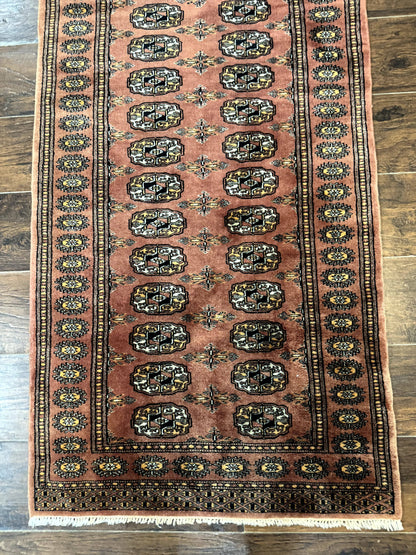 Turkoman Bokhara Runner Rug 2.8 x 12 Handwoven Wool Oriental Hallway Rug