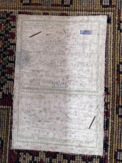 Indo Persian Wool Runner 2.8 x 18 Hand Knotted Vintage Floral Hallway Rug In Dark Blue Burgundy