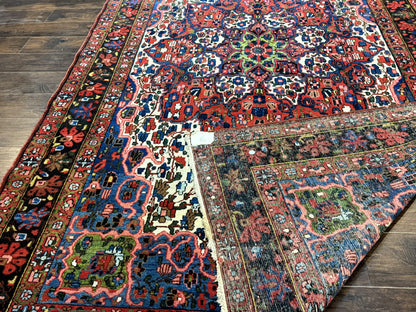Persian Bakhtiari Rug Hand Knotted Wool Antique