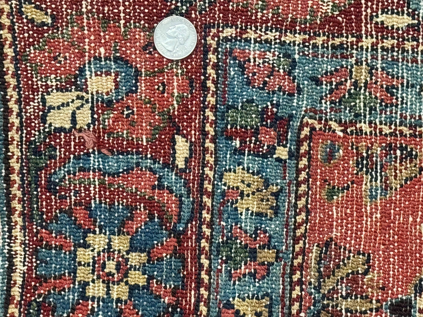 Antique Persian Tribal Rug Hand Knotted Wool Area Rug 5x6.6 Tomato Red