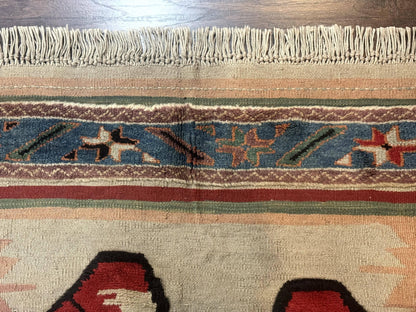 Turkish Kilim Rug 2.5 x 4.7 Flatweave Bohemian Wall Hanging Tapestry