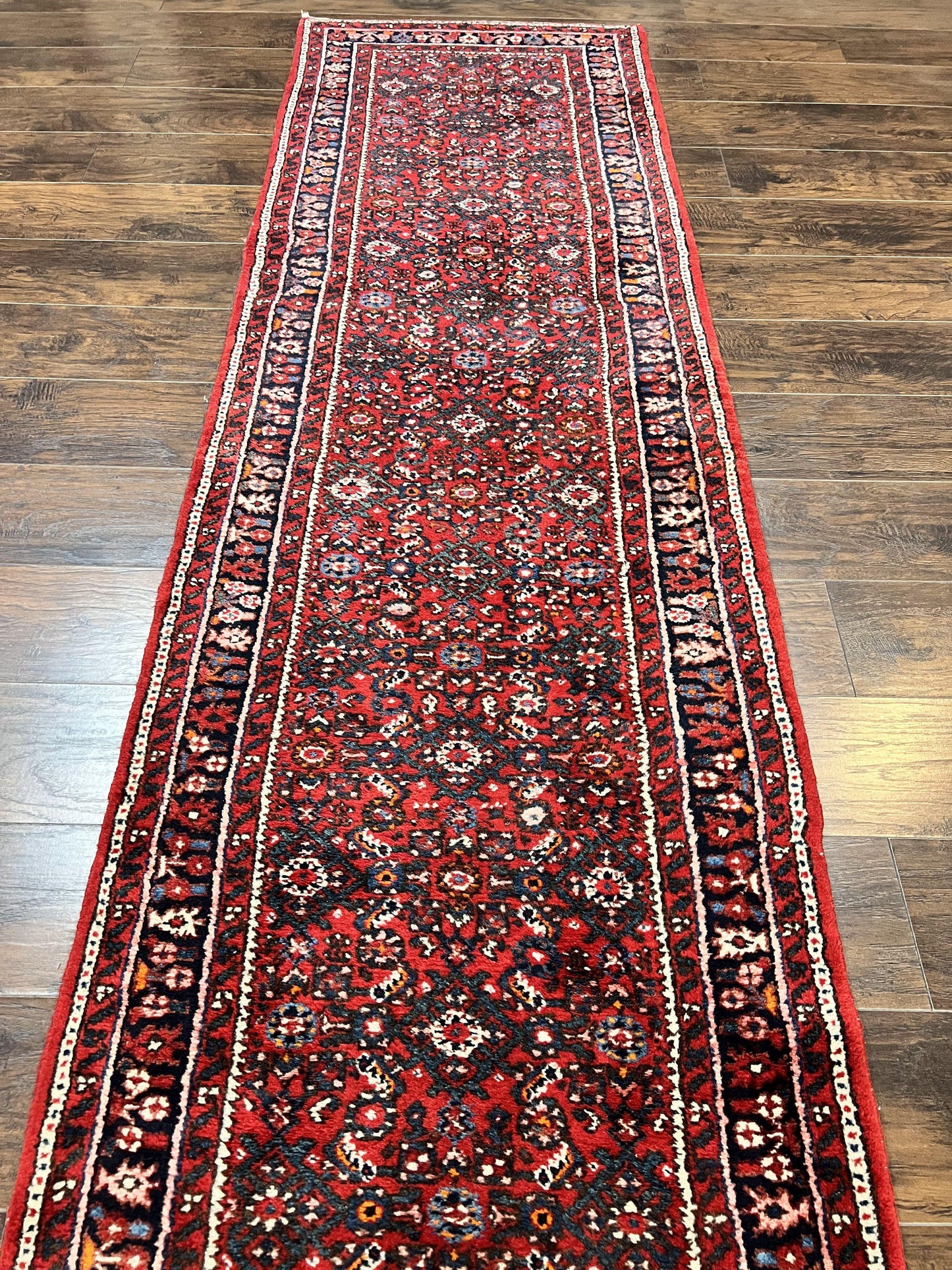 Persian Runner Rug 17ft Handmade Red Wool Hallway Carpet Antique Hamadan Dargazine