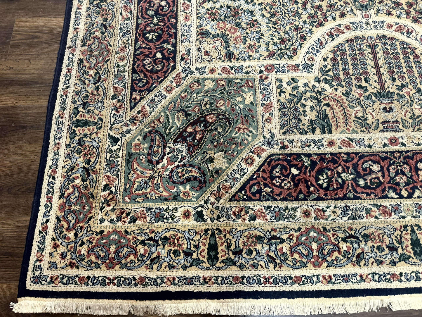 Persian Rug 8x11 Vintage Kirman Lavar Floral Power Loomed Wool