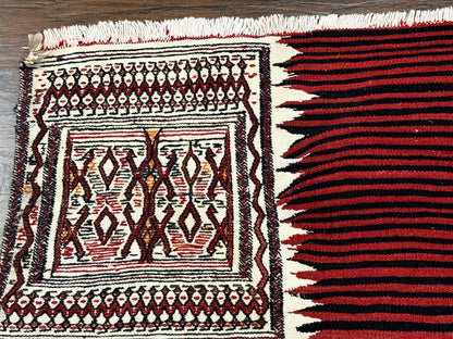 Persian Saddle Cover Rug Shashavan Nomadic Wool Antique Handcrafted 1960s
