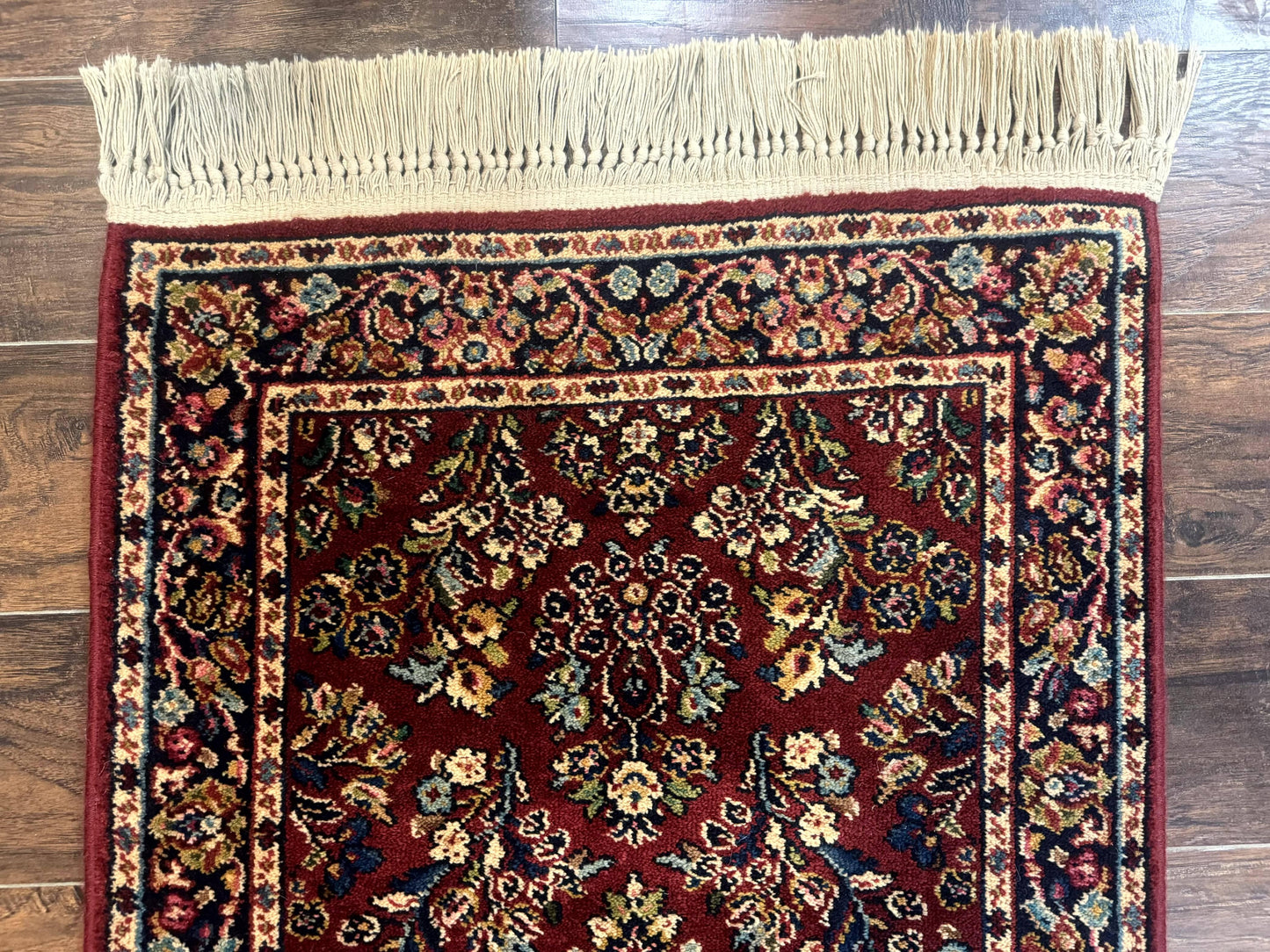 Karastan Rug Red Sarouk Wool Pile 2.6x4 Vintage 700 Series Number 785