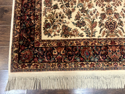 Karastan Rug Ivory Sarouk Wool 5.9x9 Vintage Original 700 Series