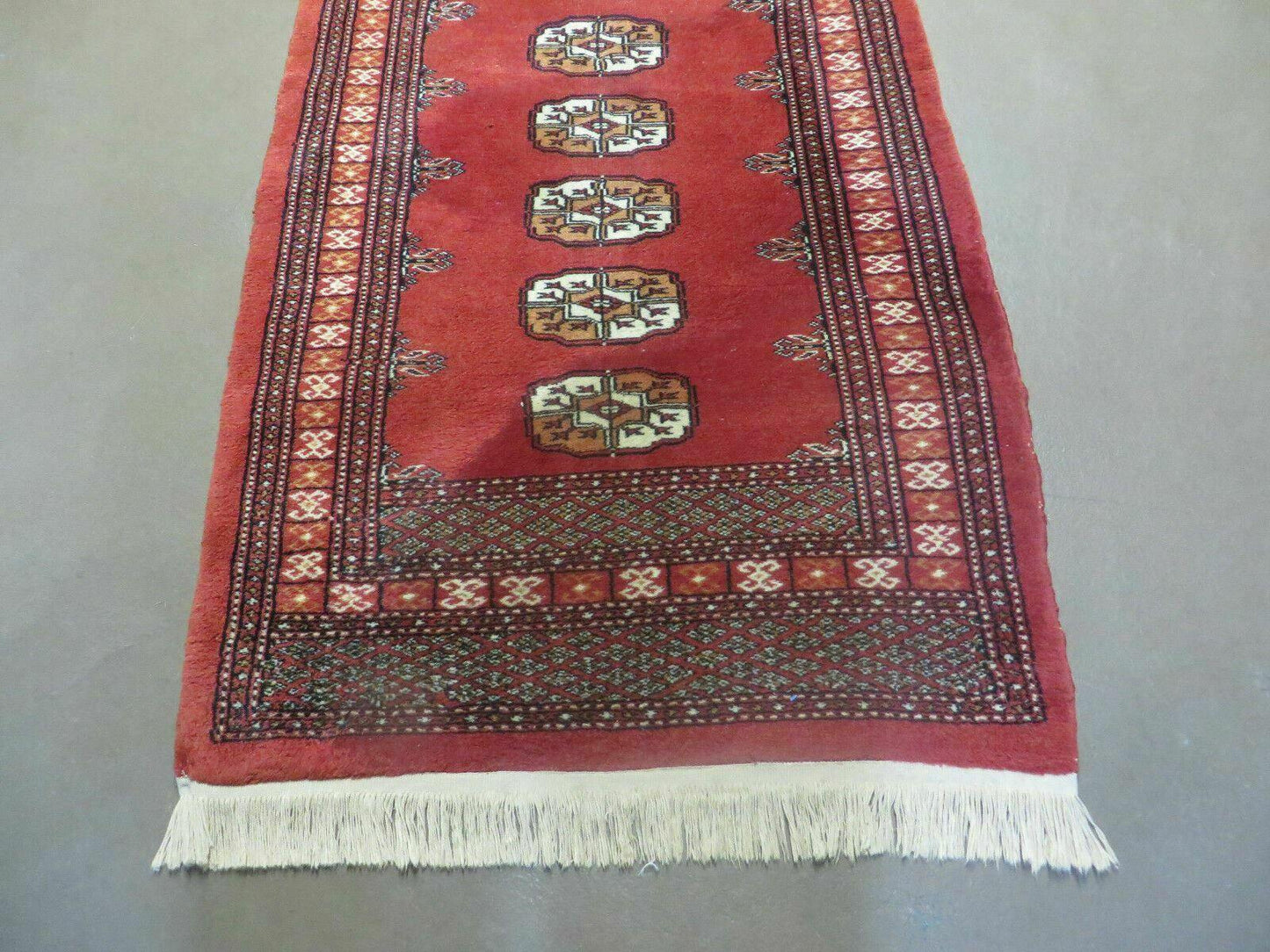 Vintage Bokhara Turkoman Rug Handmade Pakistani Wool Runner 2 ft 8 in by 9 ft 9 in