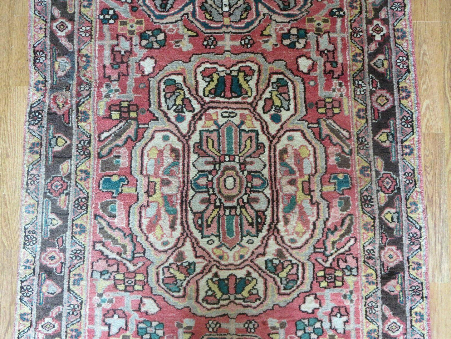 Antique Handmade Turkish Wool Runner Rug 3 Ft 9 In By 10 Ft 6 In