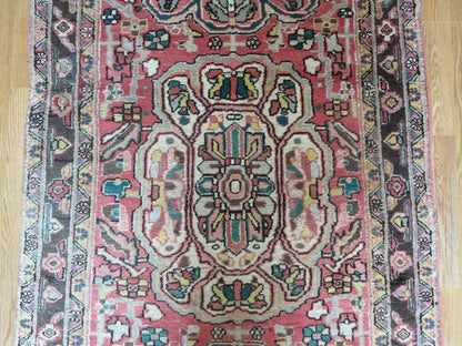 Antique Handmade Turkish Wool Runner Rug 3 Ft 9 In By 10 Ft 6 In