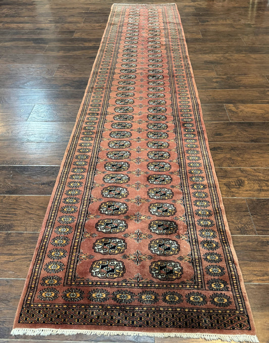 Turkoman Bokhara Runner Rug 2.8 x 12 Handwoven Wool Oriental Hallway Rug