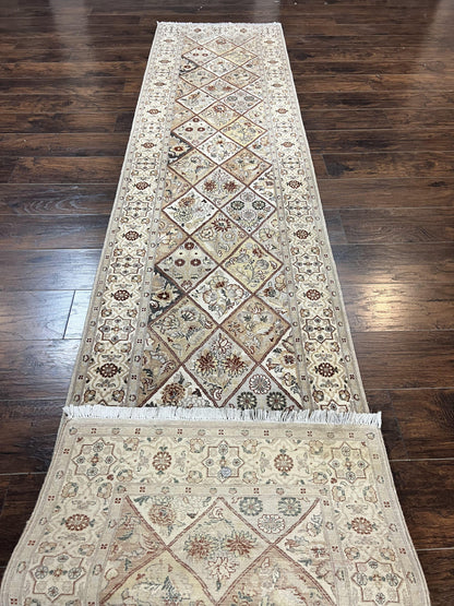 Pak Persiann Runner Rug 2.7 x 12 Handmade Wool Vintage Panel Design Hallway Runner