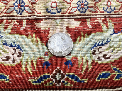 Silk Turkish Hereke Rug 2x3 Peacocks Birds Hand Knotted by Master Weaver 550 KPSI Animal Pictorial