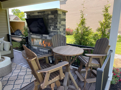 Round outdoor pub table