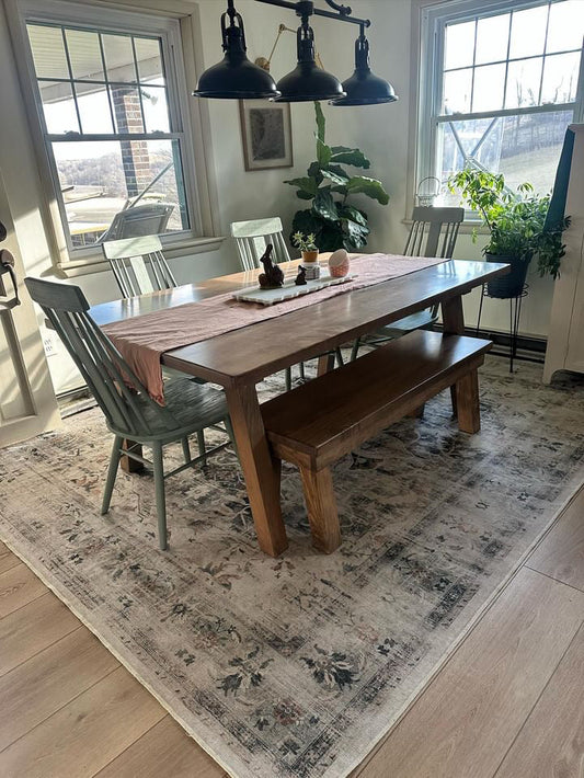 Glayden Modern Slanted Post Leg Bench Custom Built With 1 Inch Or 2 Inch Solid Wood Top